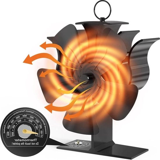 Ventilatore a calore 5 pale per camino stile classico funzionamento silenzioso circulazione ambientalmente piazzabile distribuzione di calore efficiente camino aperto