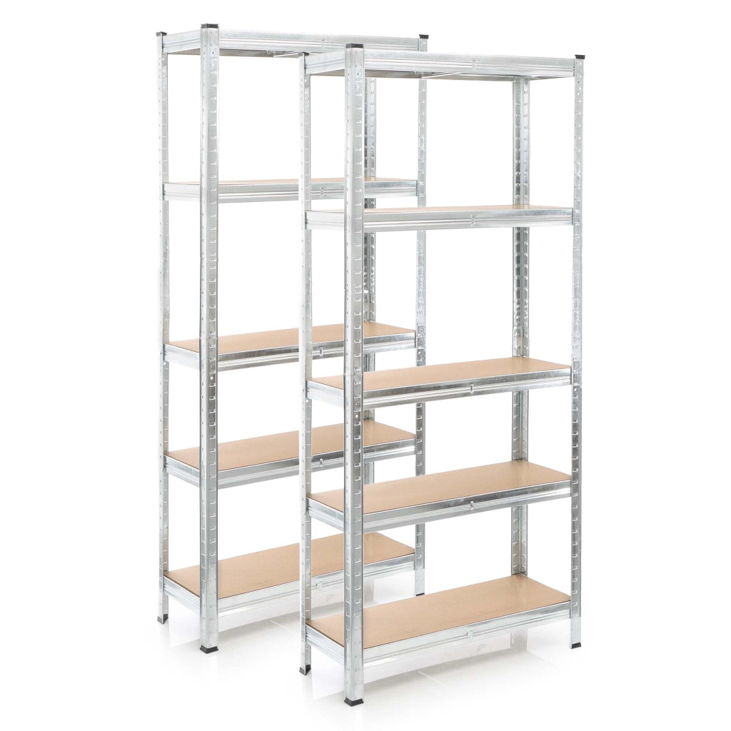 Set 2x scaffali a incastro per carichi pesanti 174x75x30cm Max 875kg l’uno Acciaio 5 ripiani
