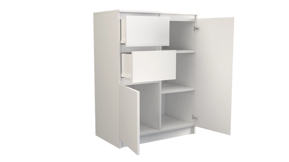 Cassettiera MALWA 2d2s bianco per camera e soggiorno
