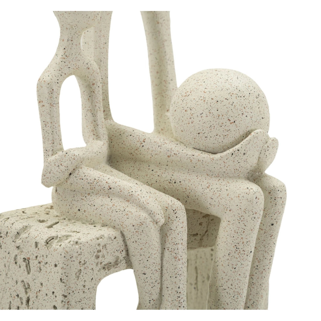Scultura Persone 2, Beige, Poliresina, 10x7,5x26 cm