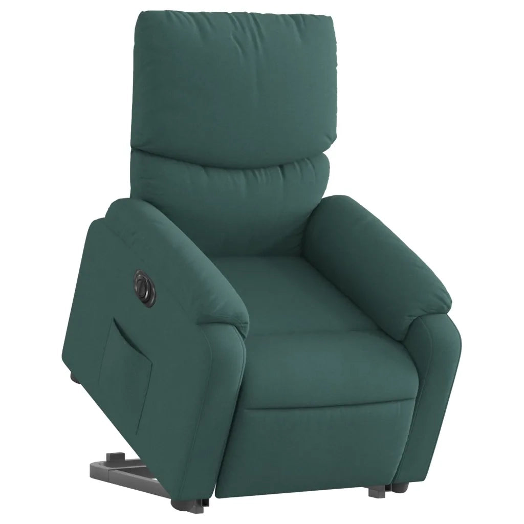 Poltrona Alzapersona Reclinabile Elettrica Verde Scuro Tessuto 3204854