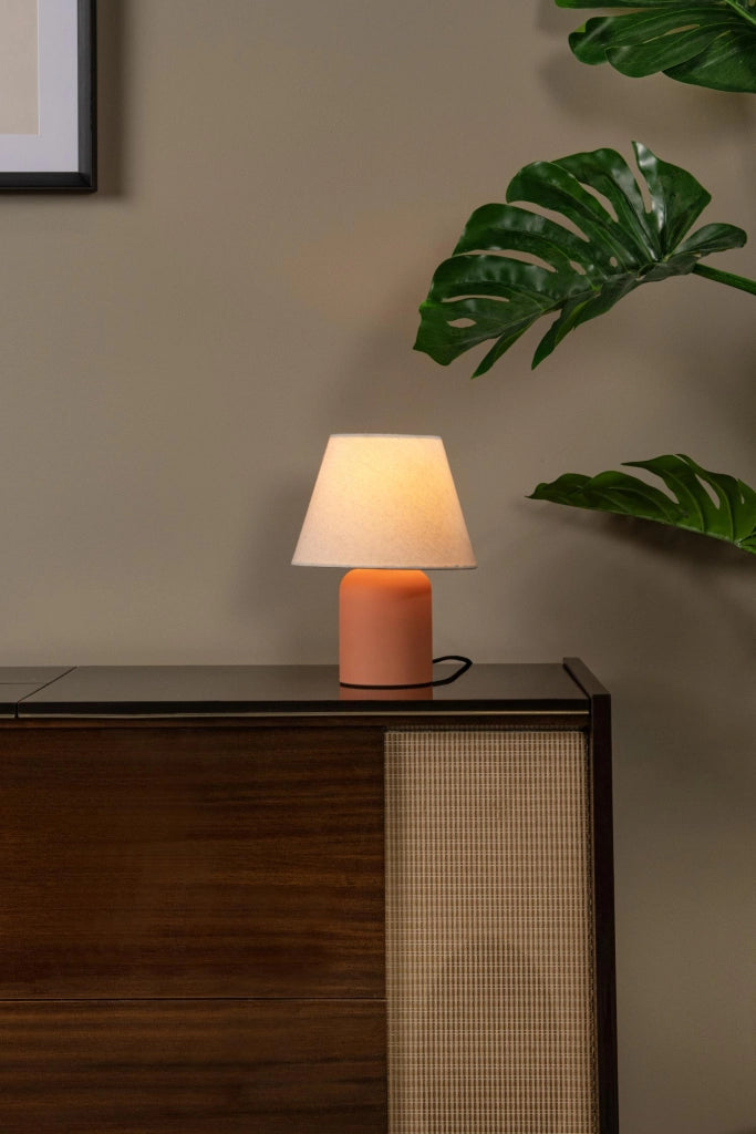 Lampada da tavolo MACIA terracotta lino 1xE14 Lucide