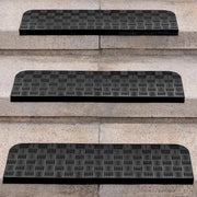 Set di 3 scalini in gomma antiscivolo - per interni ed esterni - 65 x 25 cm