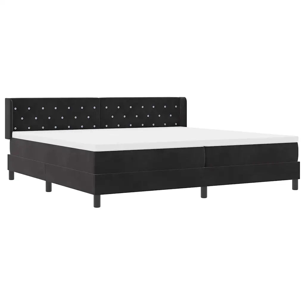 Letto a molle con testiera Nero 200 x 200 cm Velluto 3341434