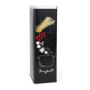 Trade Shop - Barattolo Contenitore In Metallo Privilege Nero 9 X 9 X 30 Cm Accessorio Cucina -