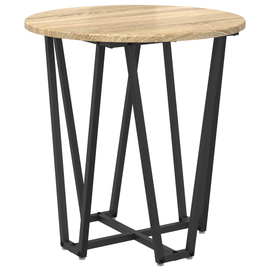 Tavolino 2 pz Rovere Sonoma in Legno Ingegnerizzato e Metallo