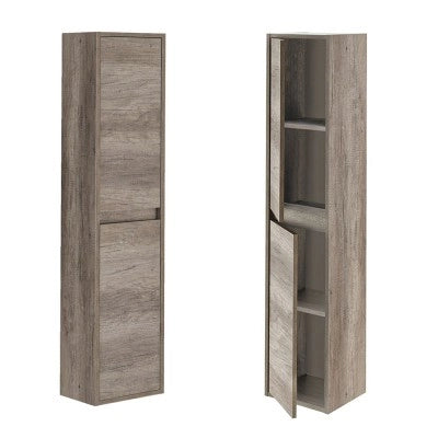 Colonna bagno sospesa H. 140 cm 2 ante serie Oasi rovere in kit di montaggio