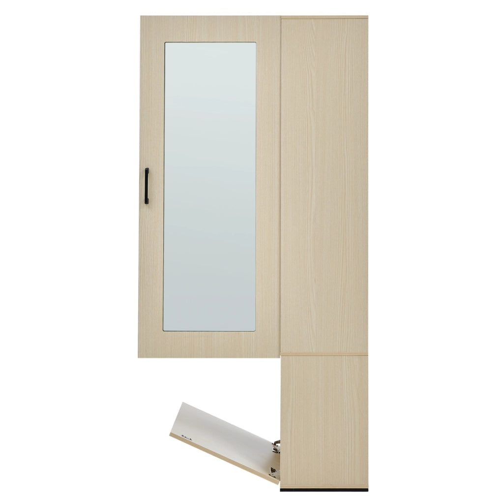 Armadio Appendiabiti con Specchio e Panca - Set per Ingresso in MDF Colore Legno con Appendini e Scaffali