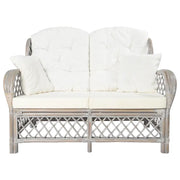 Divano a 2 Posti-Sofa 2 Posti in Rattan Grigio