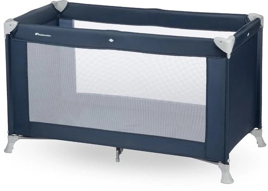 Letto per bambini pieghevole con valigetta di trasporto, regolabile in altezza e con guanciale, adatto dall'età neonata fino a circa 3 anni (fino a 15 kg), colore blu marino