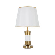 Lampada da tavolo Sinopia, Luce da scrivania, Luminaria da ufficio, Lampada da lavoro, Bianco e Oro, 31x31 h52 cm