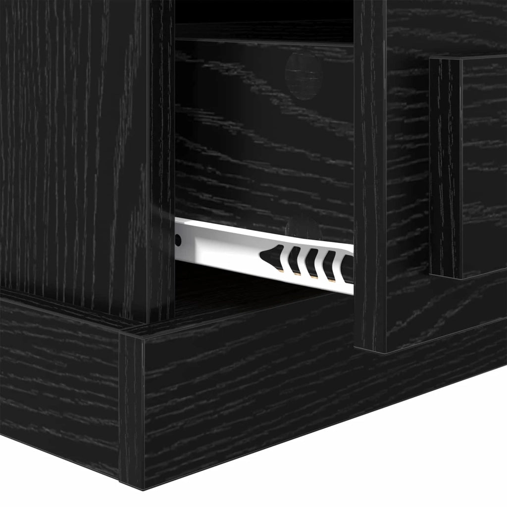 Armadio da Notte con cassetto 2 pcs Rovere Nero 36 x 43 x 60 cm