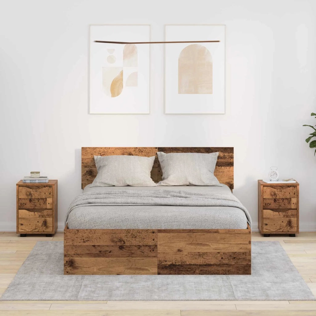 Comodini con cassetto 2 pcs Legno vecchio 30,5 x 30 x 43 cm 888814