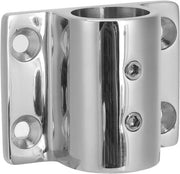 Fitting per parapetto in acciaio inossidabile 316, dimensioni 23" x 18" x 12", doppia barra superiore, superficie lucidata, fitting per tubo per parapetto per imbarcazioni da diporto, base stangile rettangolare 7" x 8" foro, alta qualità.
