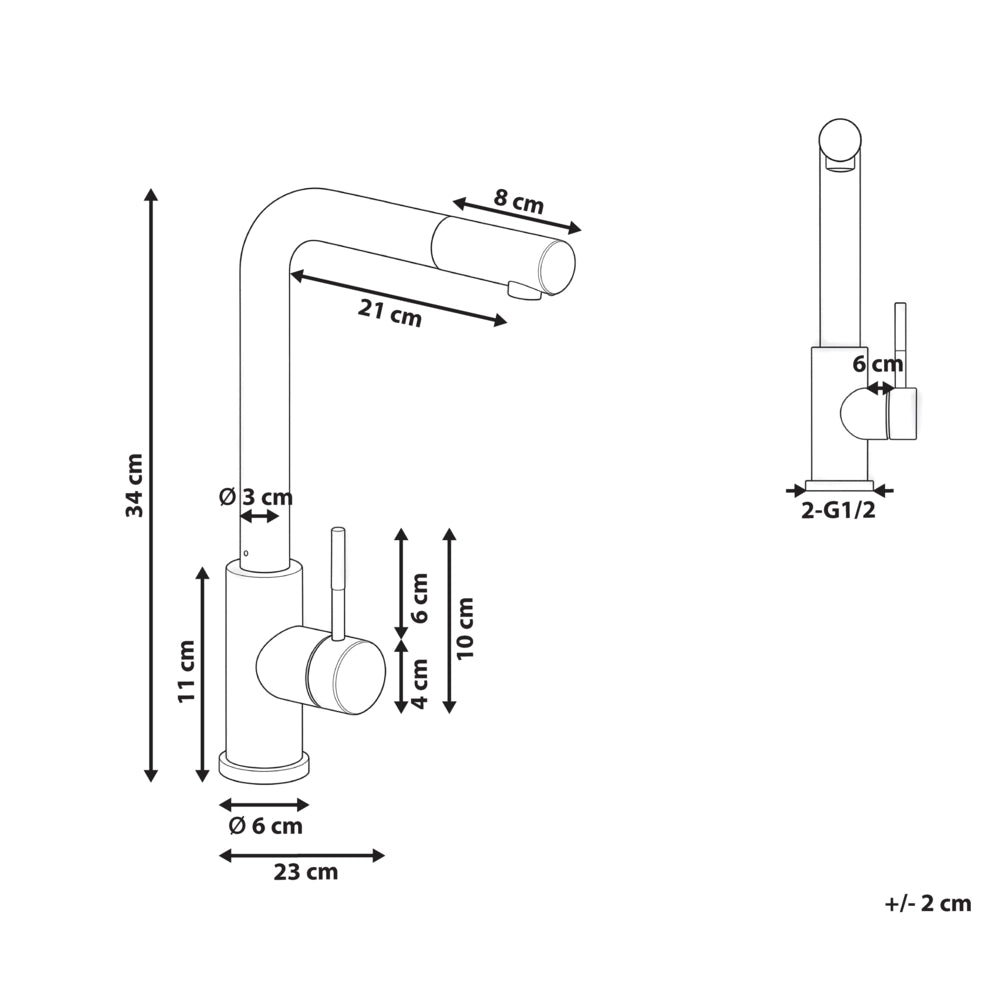 Rubinetto da cucina girevole ed estraibile in acciaio inossidabile argento con aeratore, tubo flessibile a molla, finitura nichel, design moderno