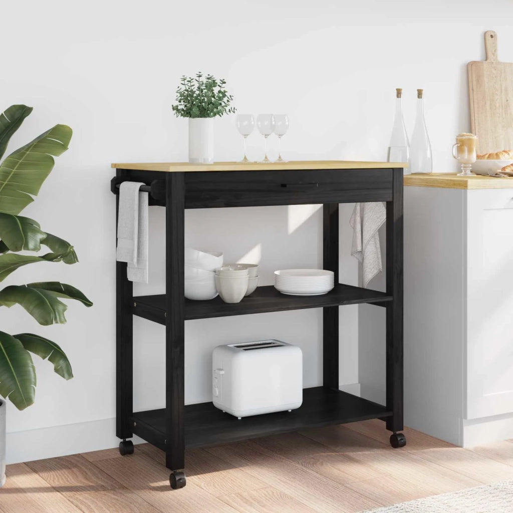 Carrello da Cucina MONZA Nero 84 x 40 x 88,5 cm CFW1181736