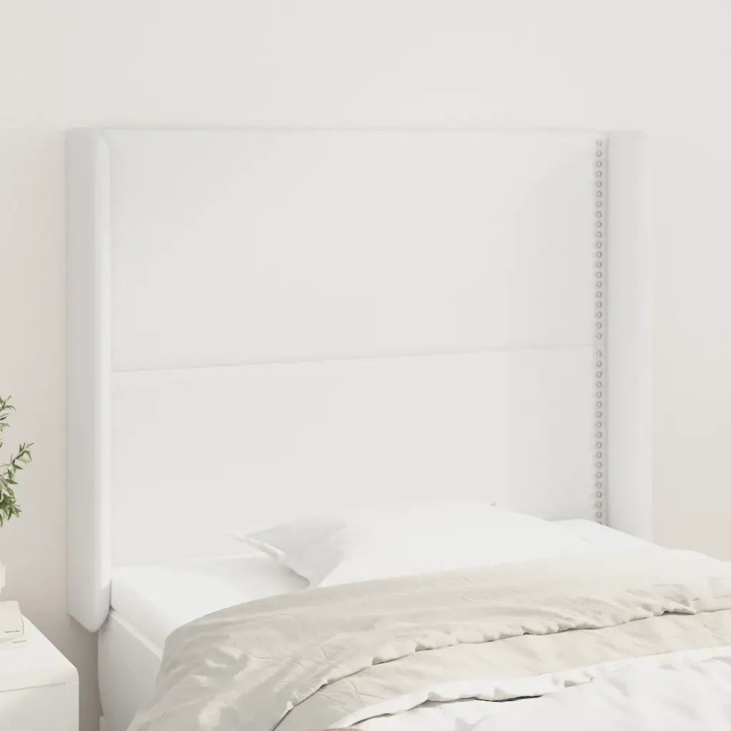Testiera | Testata ad Orecchio Bianco 103x16x118/128 cm in Similpelle
