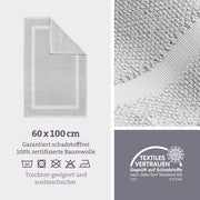 Matrimoniale Badmat in Cotone 1000 g/m² Assorbente e Lavabile (Grigio Argento 60 x 100 cm)