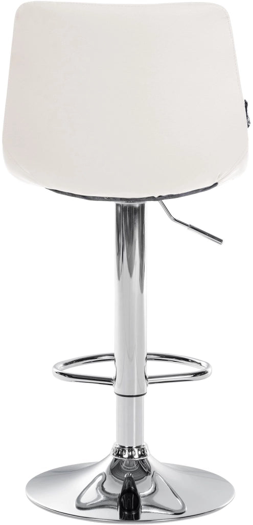 Set di 2 sgabelli da bar Jerry in similpelle bianco,cromo