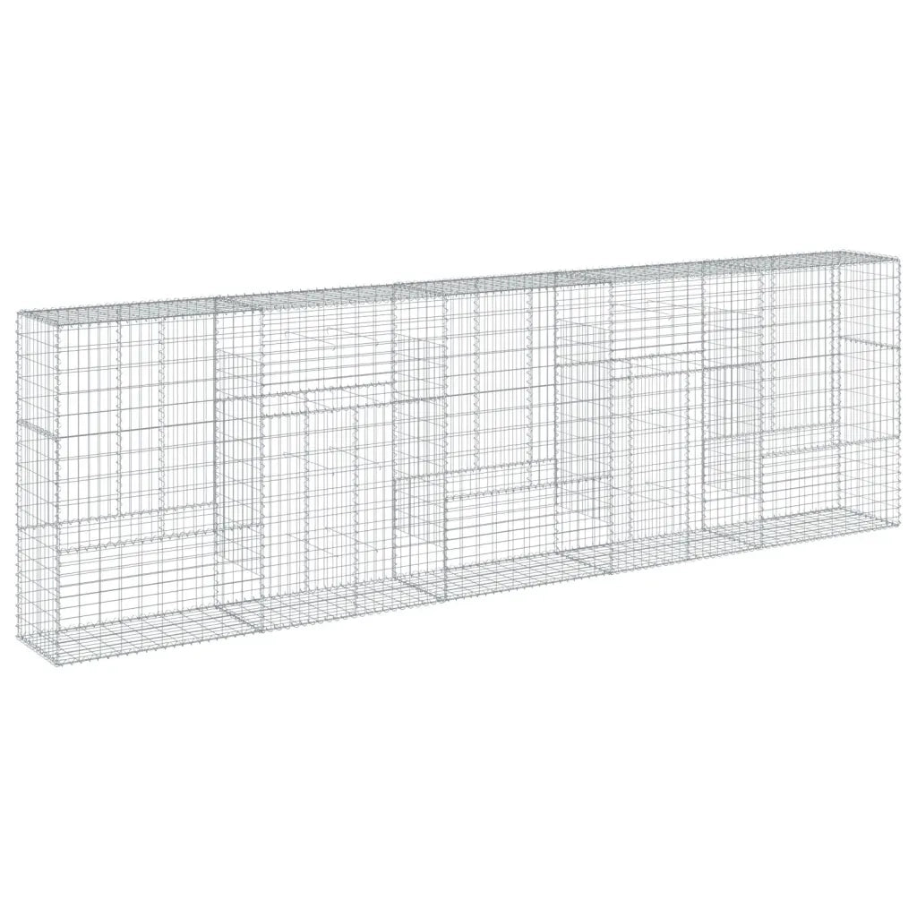 Cesto Gabbione con Copertura 500x50x150 cm in Ferro Zincato 3295158