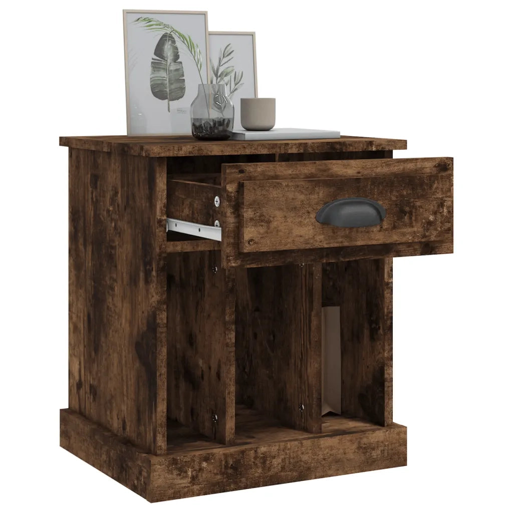 Set di 2 Comodini | Armadio da Notte | Mobiletto da notte Rovere Fumo 43x36x50 cm