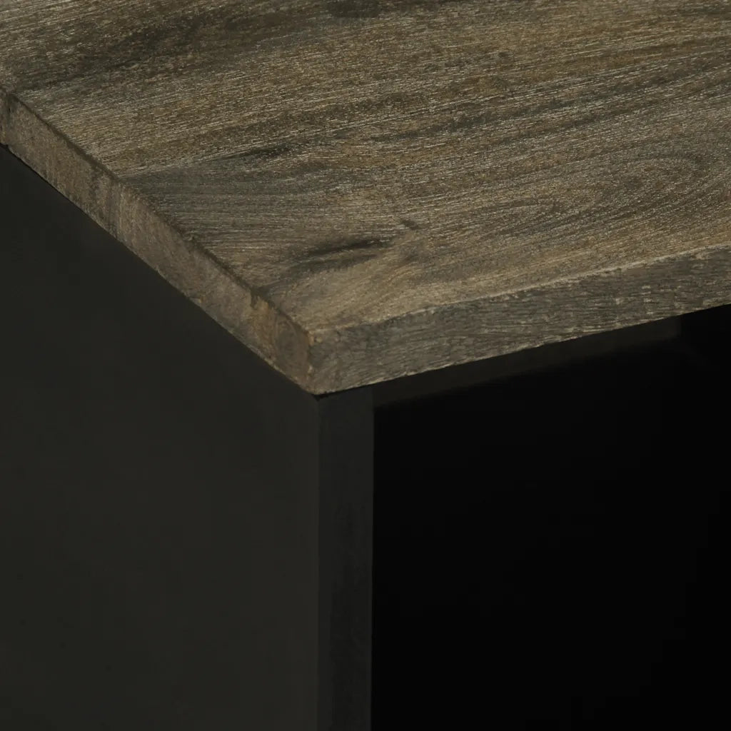 Tavolino da salotto | Tavolino da caff¨¨ | Tavolino da Soggiorno Nero 80x50x40 cm in Legno Massello di Mango