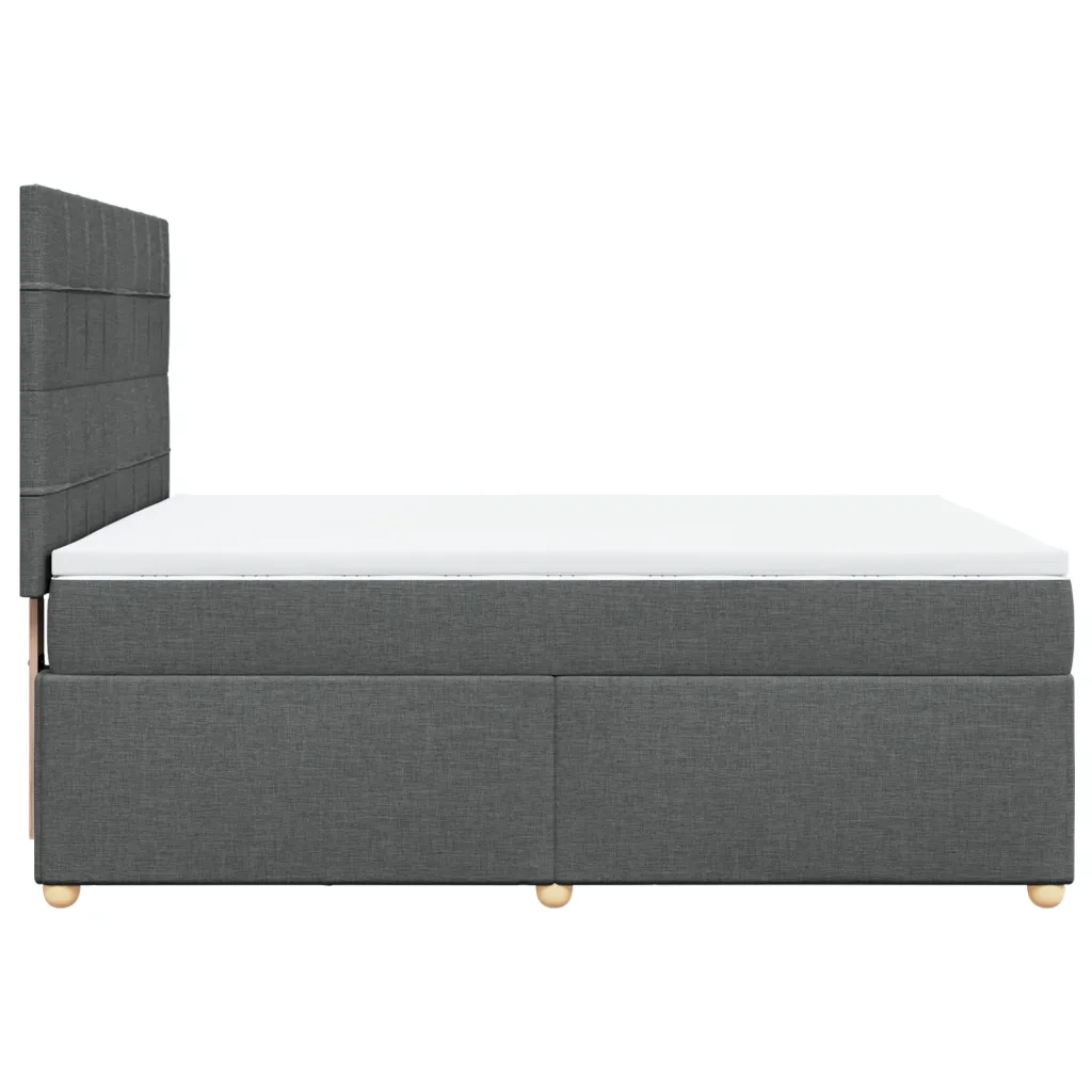 Giroletto a Molle con Materasso Grigio Scuro 140x190 cm Tessuto
