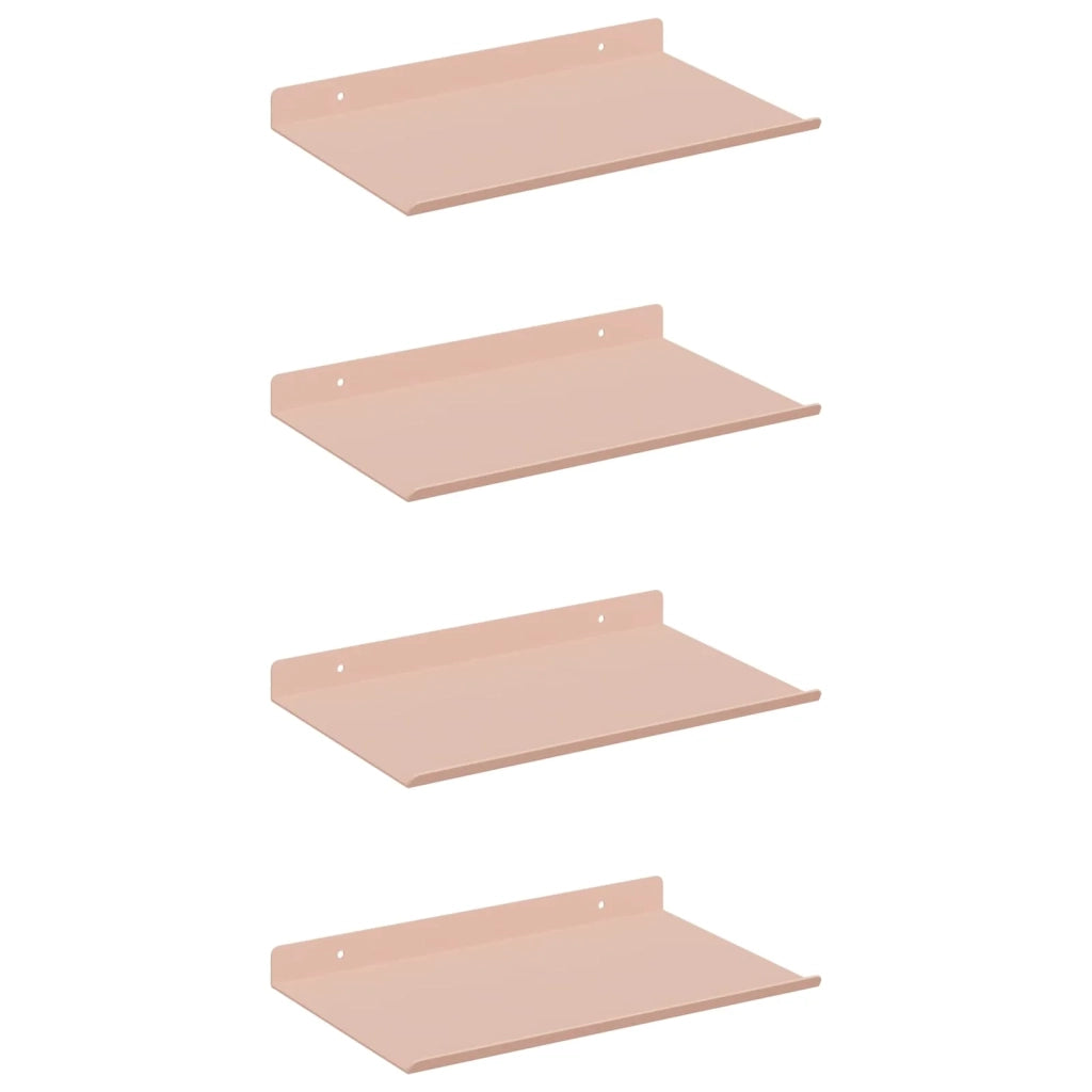 Mensola sospesa 4 pcs Rosa 30 x 18 x 2,5 cm Acciaio