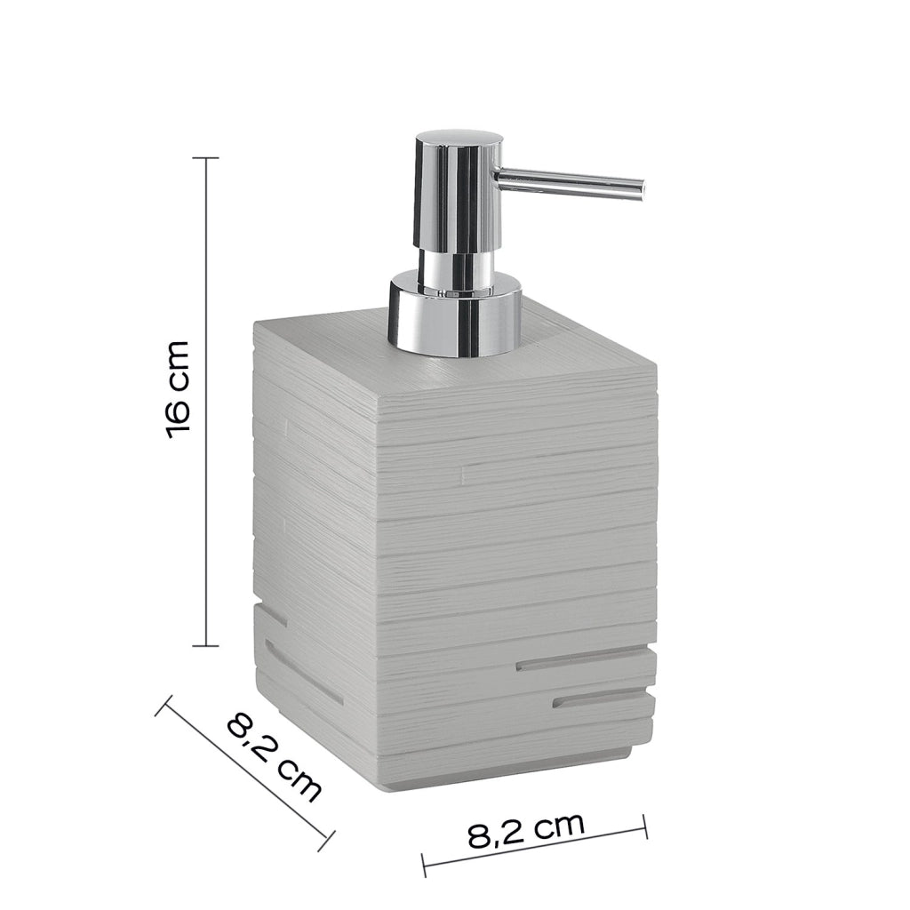 Dosasapone con erogatore in plastica d'appoggio in resina QU81 Gedy serie QUADROTTO Grigio