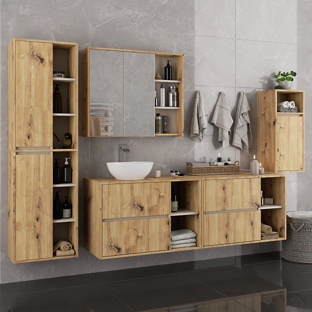 Mobile bagno sospeso VAMI Rovere Artisan, Cashmere 35 cm 1 anta 35x30x80 cm