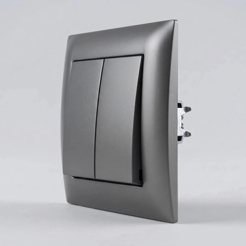 Interruttore Doppio Oste Jnh007-w Grey