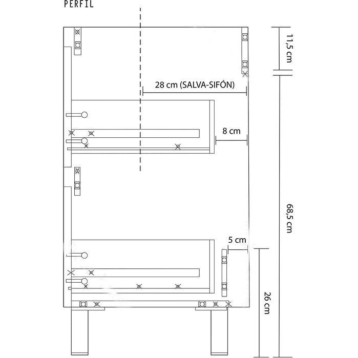 COMPOSIZIONE BAGNO DAKOTA 80X45XH80CM NORDIK CON C