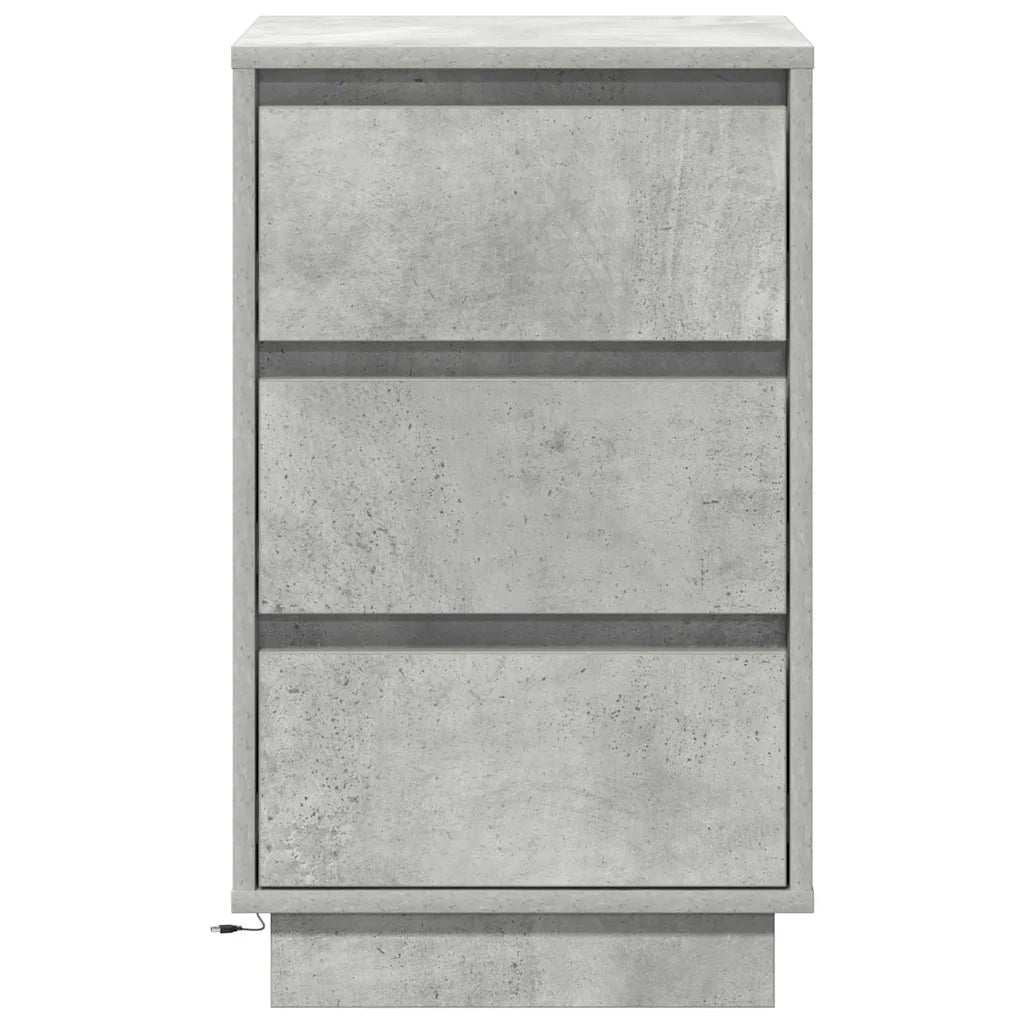 Comodino | Armadio da Notte | Mobiletto da notte con cassetto Grigio cemento 39 x 34,5 x 65 cm