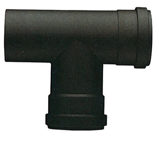 RACCORDO T TUBO ISPEZIONE D.8 MF PER STUFA PELLET PORCELLANATO NERO OPACO MM.1,2 C/GUARNIZIONE