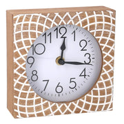 Orologio legno marrone quadro cm 15x5h15