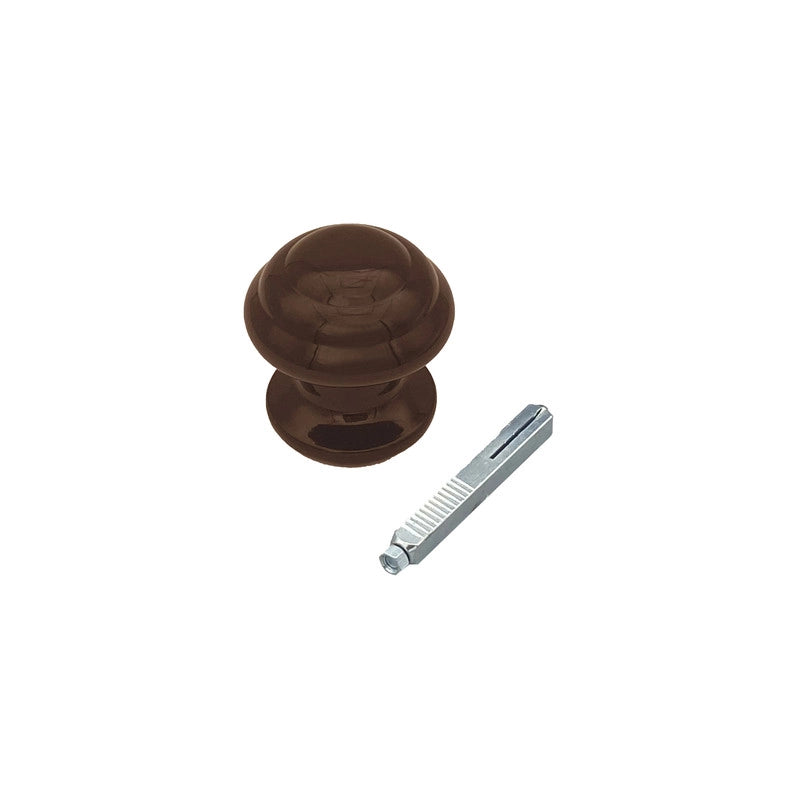Pomolo fisso per porta SAGUATTI 871/60UQ in alluminio marrone lucido