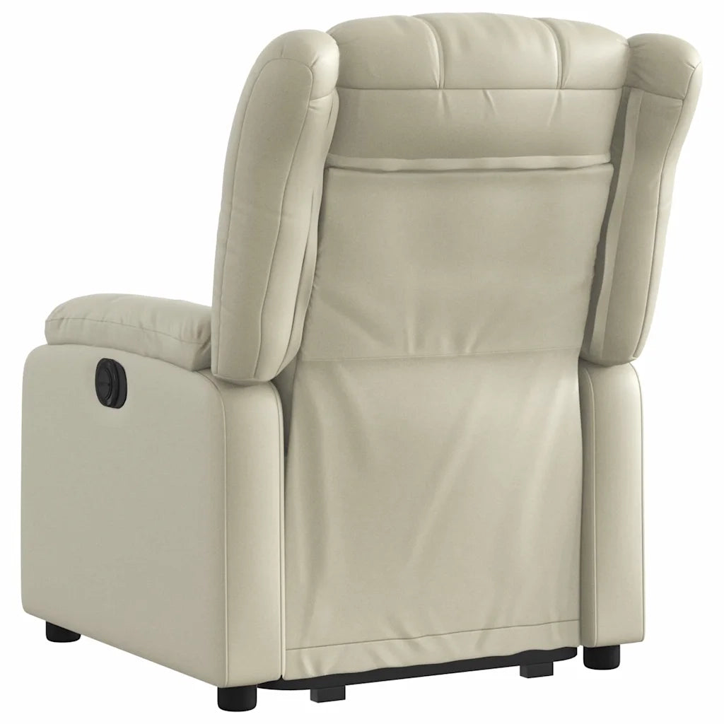 Poltrona Alzapersona Reclinabile Crema in Similpelle 3205279