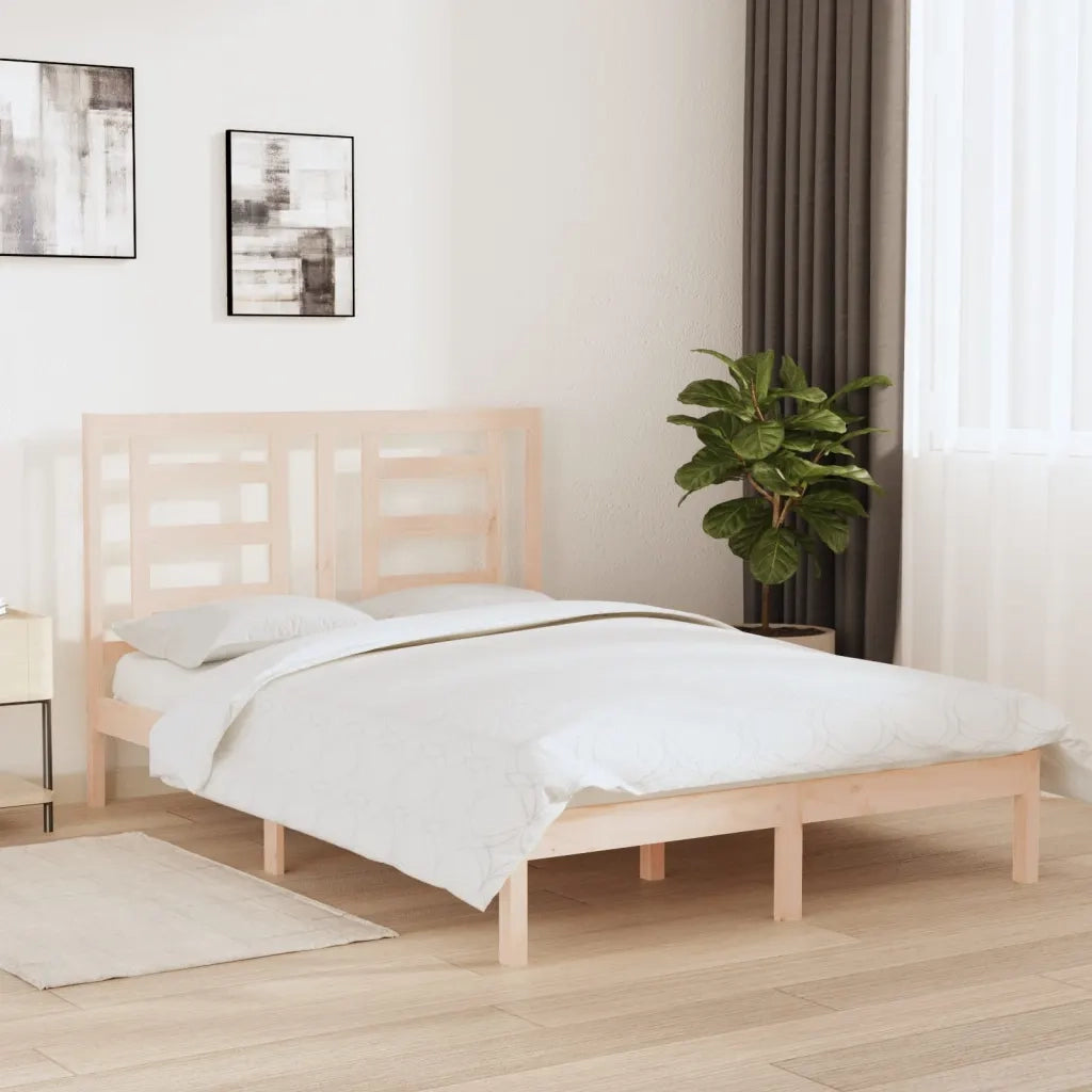 Letto matrimoniale | Letto per adulti | Letto senza Materasso 140x190 cm in Legno Massello di Pino