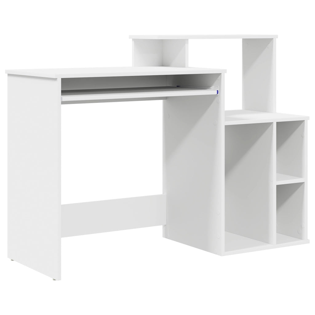 Scrivania con storage Bianca 120,5x44x88,5 cm Legno ingegnerizzato