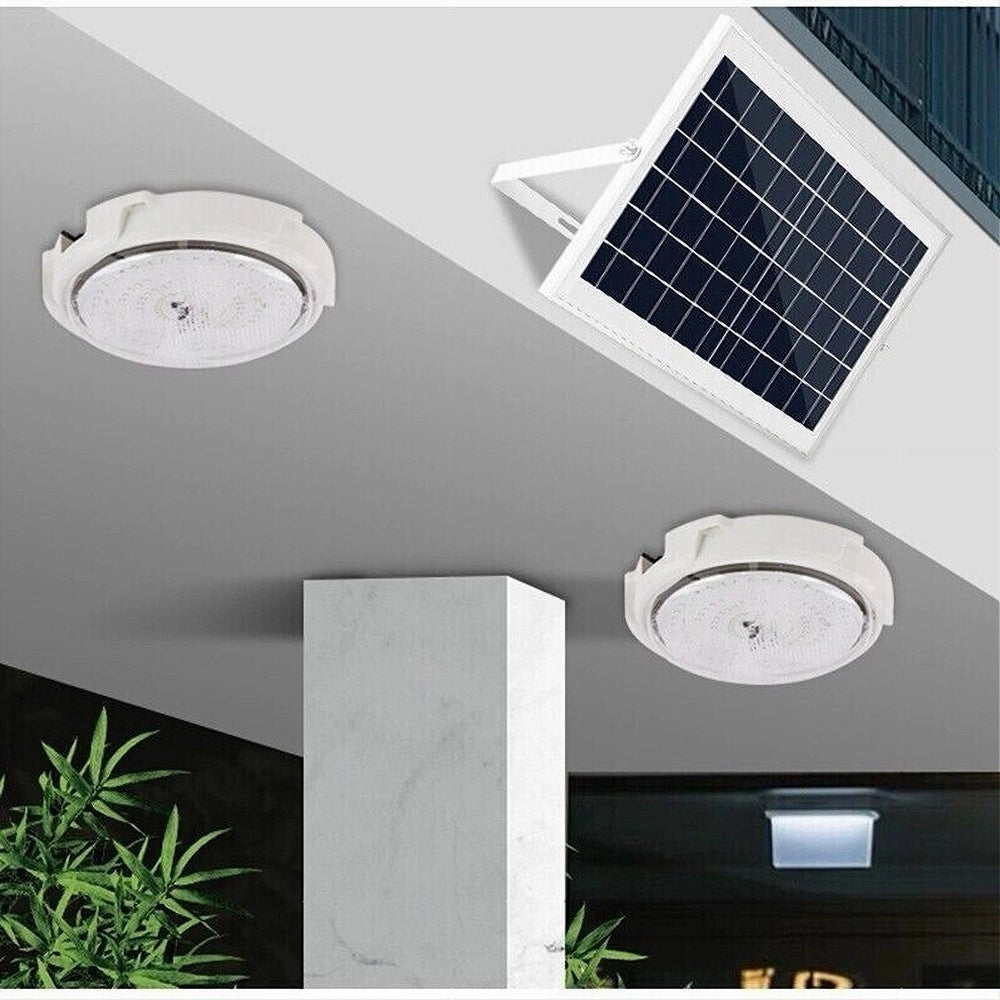 Trade Shop - Plafoniera Faro Led Pannello Solare 400 W Con Sensore Crepuscolare Ip65 Esterno -