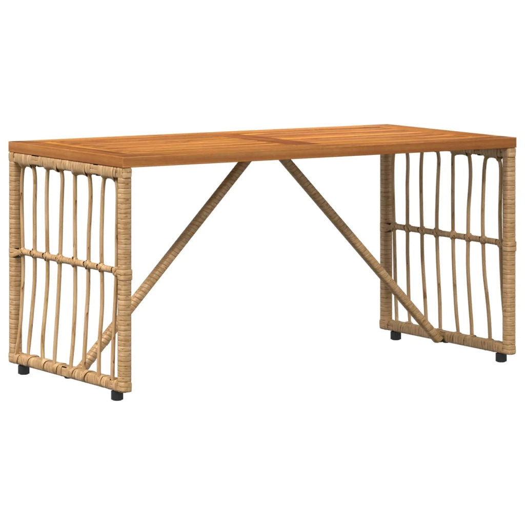 Tavolo da Esterno Naturale 80 x 40 x 40 cm Acciaio e Polyrattan 42025146