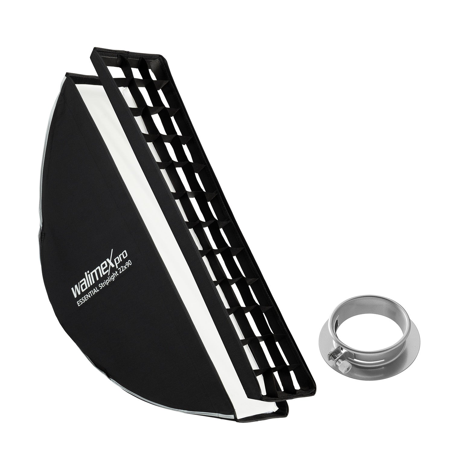 Essential Striplight Softbox 22x90cm + adattatore softbox per Profoto (diametro esterno: 15,2 cm), ruotabile a 360°, facile da montare, griglia inclusa, adattatore Bowens