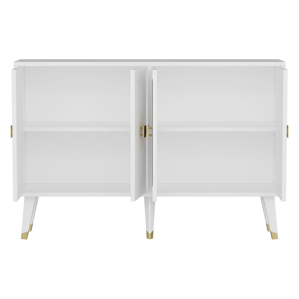 Madia Thiene, Credenza 2 Ripiani, 120x30x80h cm Bianco