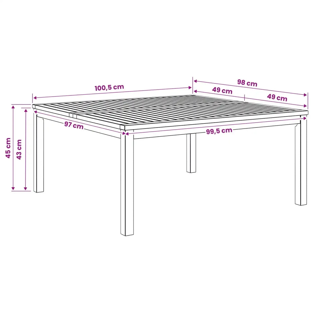 Tavolino da salotto Naturale 100 x 100,5 x 45 cm 901242