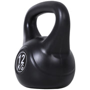 Kettlebell, bilanciere da 12 kg riempito di sabbia, per principianti, nero