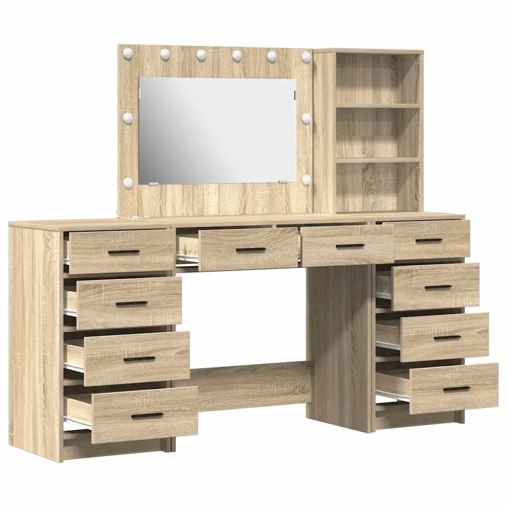 Tavolo da Trucco 3 pcs Rovere Sonoma Legno multistrato 3334211