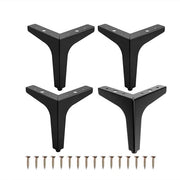 Set di supporti per mobili neri 10 cm - Set di 4 - Supporti per mobili pesanti a forma di triangolo - Materiale in acciaio di alta qualità - Facili da installare - Sostenibili