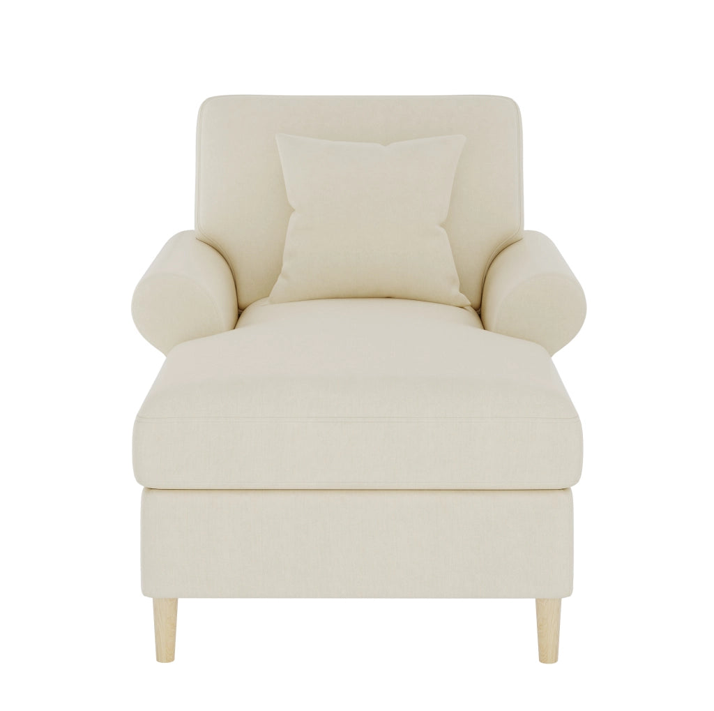 Poltrona relax reclinabile in velluto beige con cuscino