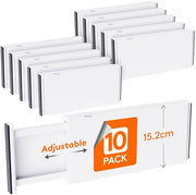 Set di 10 distributrici di corrente regolabili, per intercapedini da 34 a 50 cm e altezza 15,5 cm, sistema di organizzazione per cucina/armadi/biblioteche, bianco.