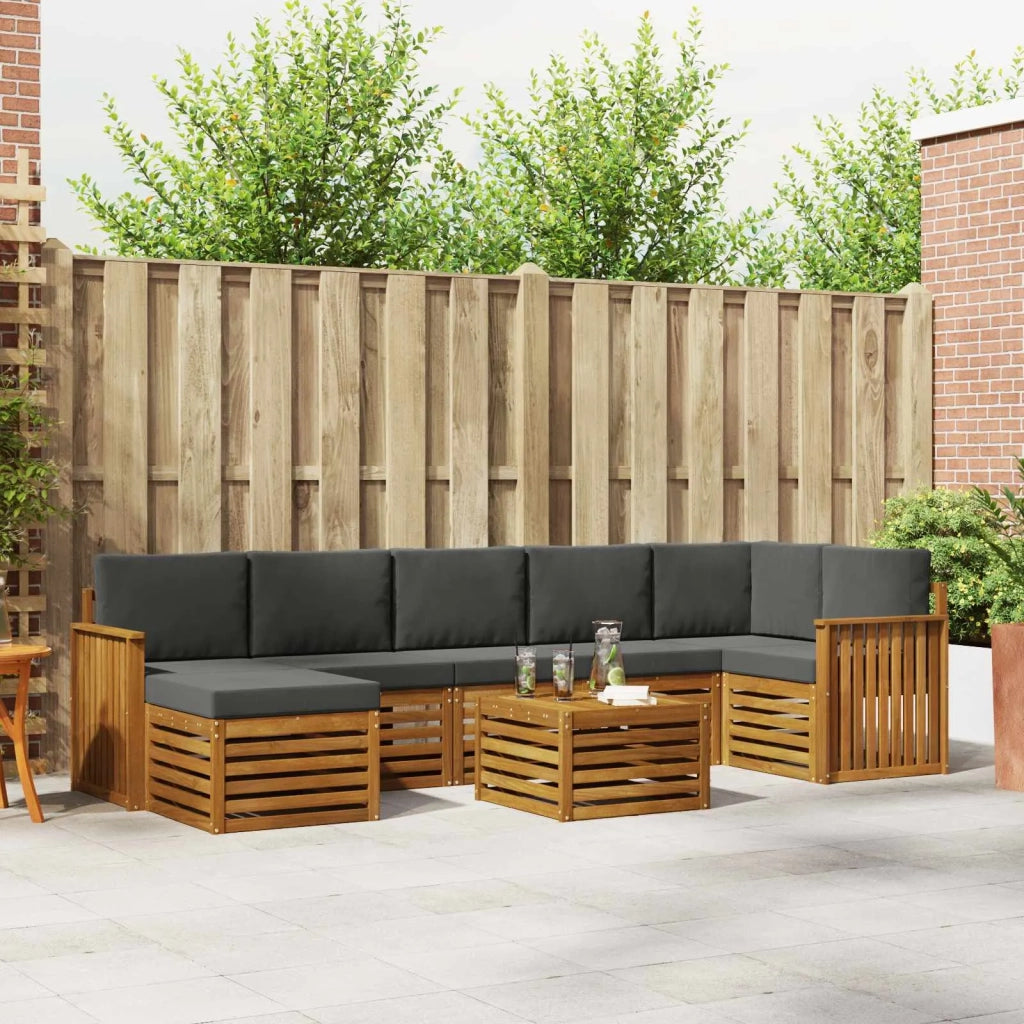 Set divano sezionale con cuscino 8 pcs Naturale e Antracite 3375207